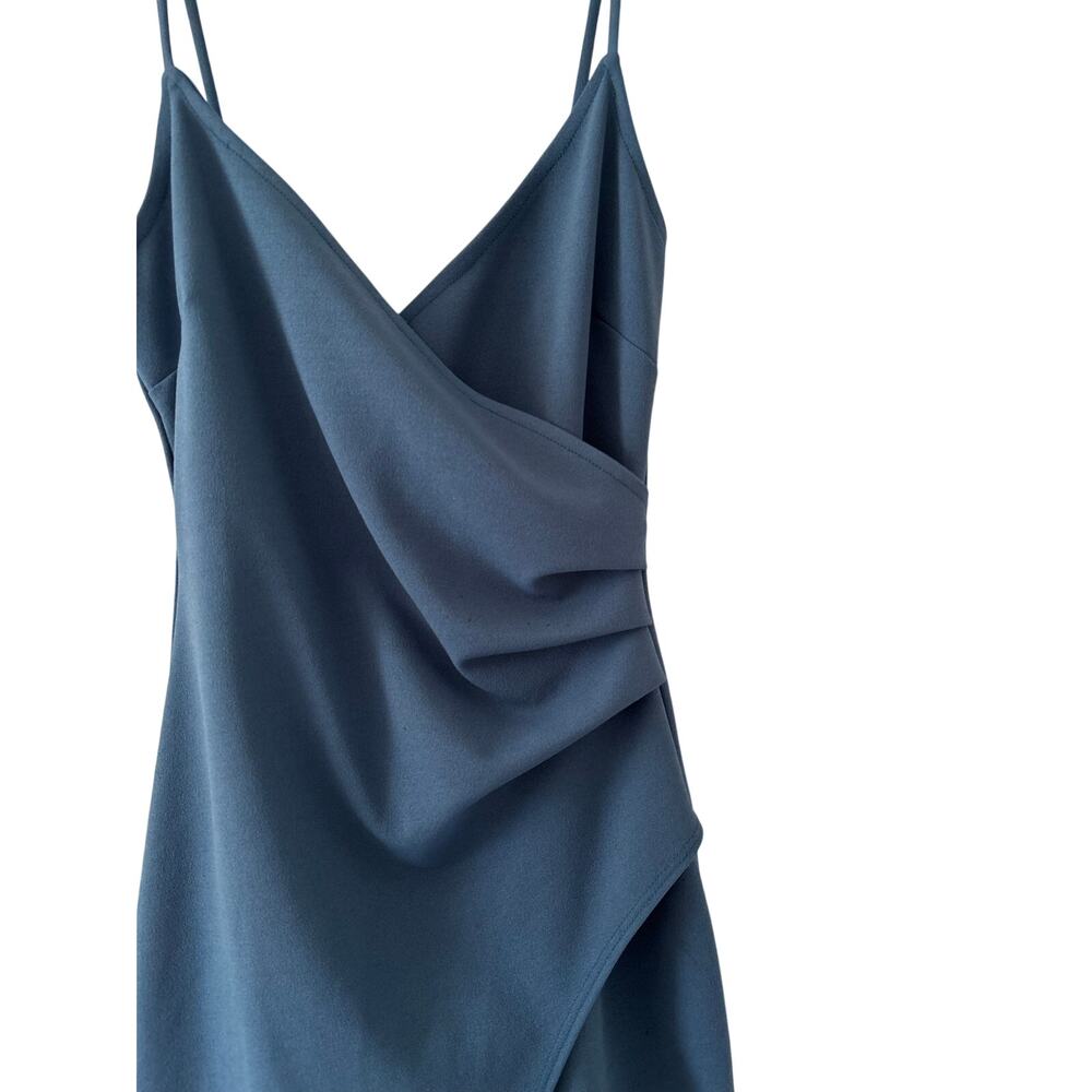 Blue Blush Blue Asymmetrical Mini Dress Women’s Spaghetti Strap Cocktail Medium - Picture 3 of 9